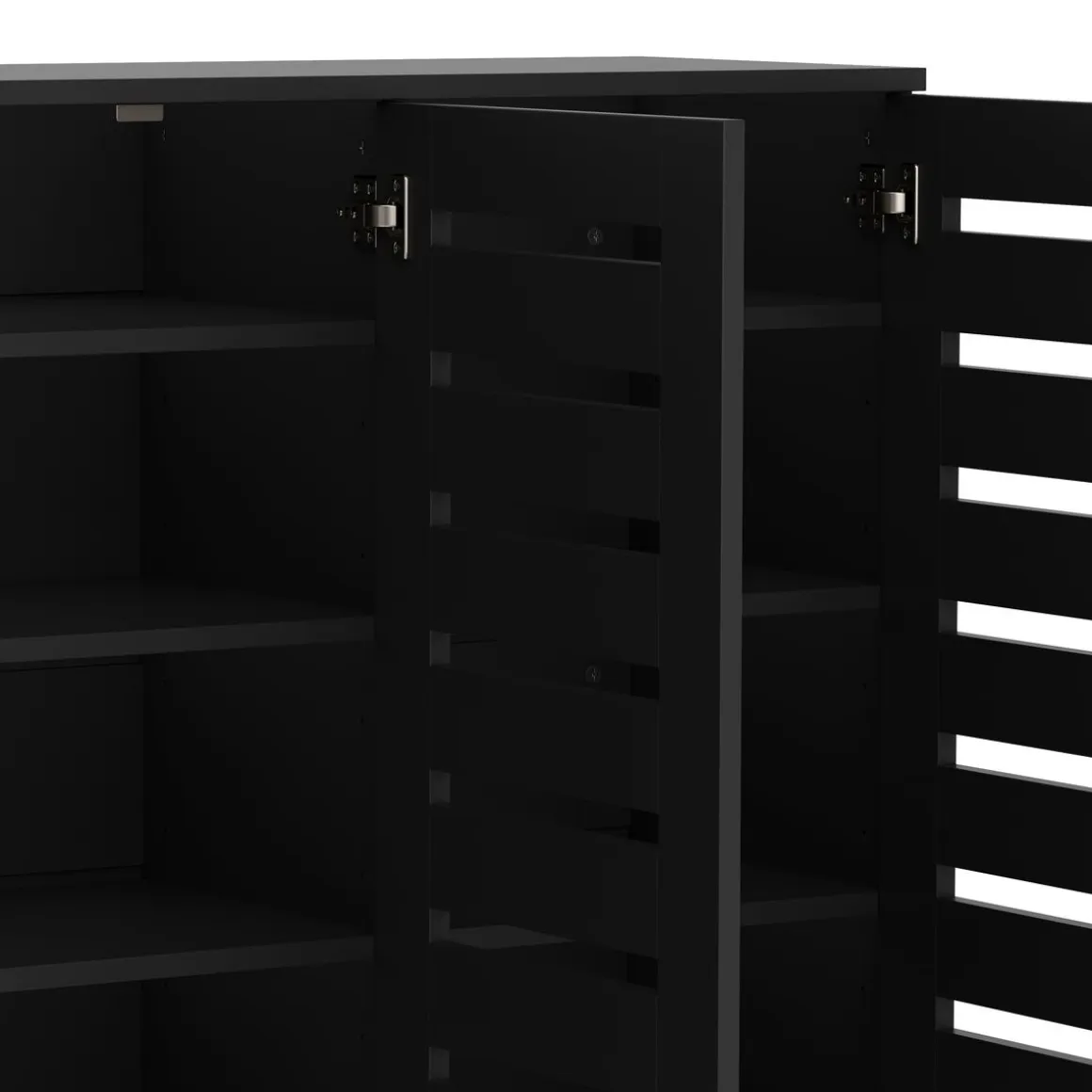 Schuhschrank EDDIE 114 x 34 x 98 cm schwarz