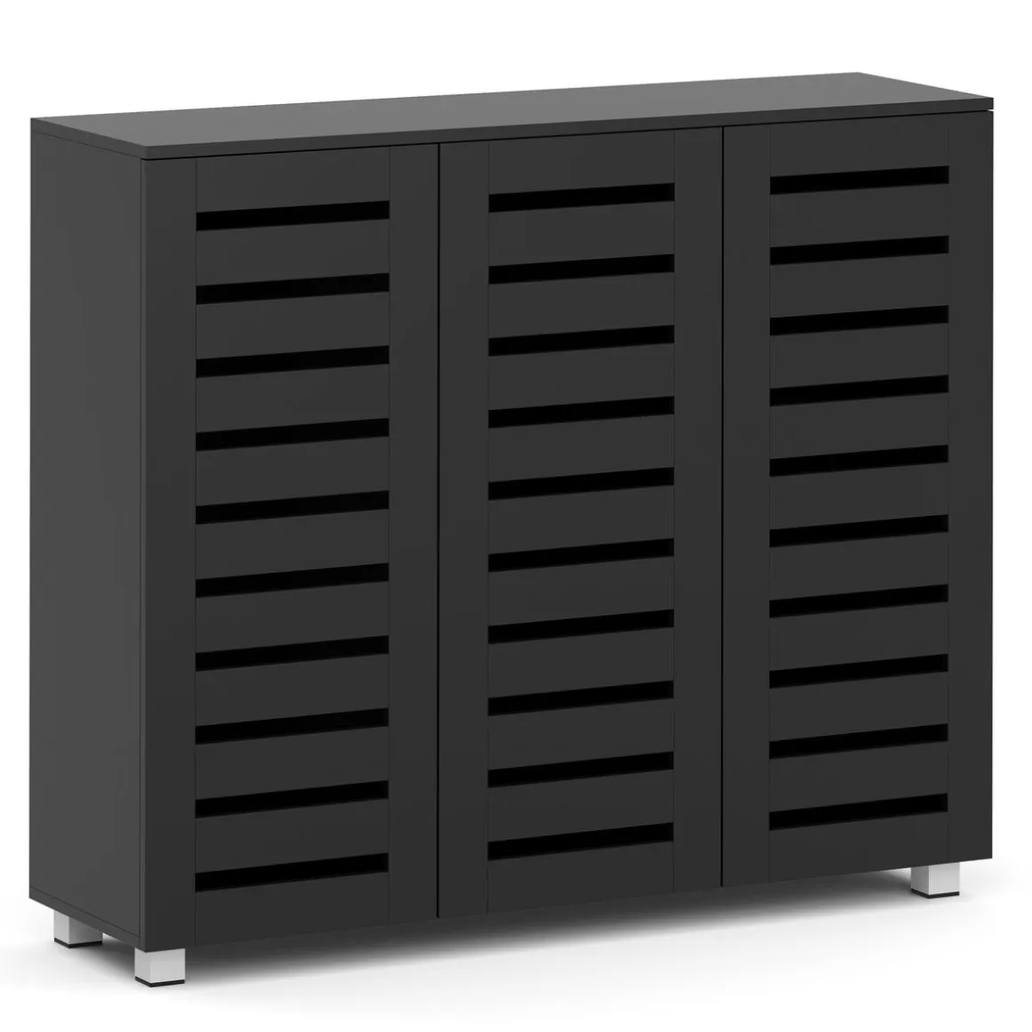 Schuhschrank EDDIE 114 x 34 x 98 cm schwarz