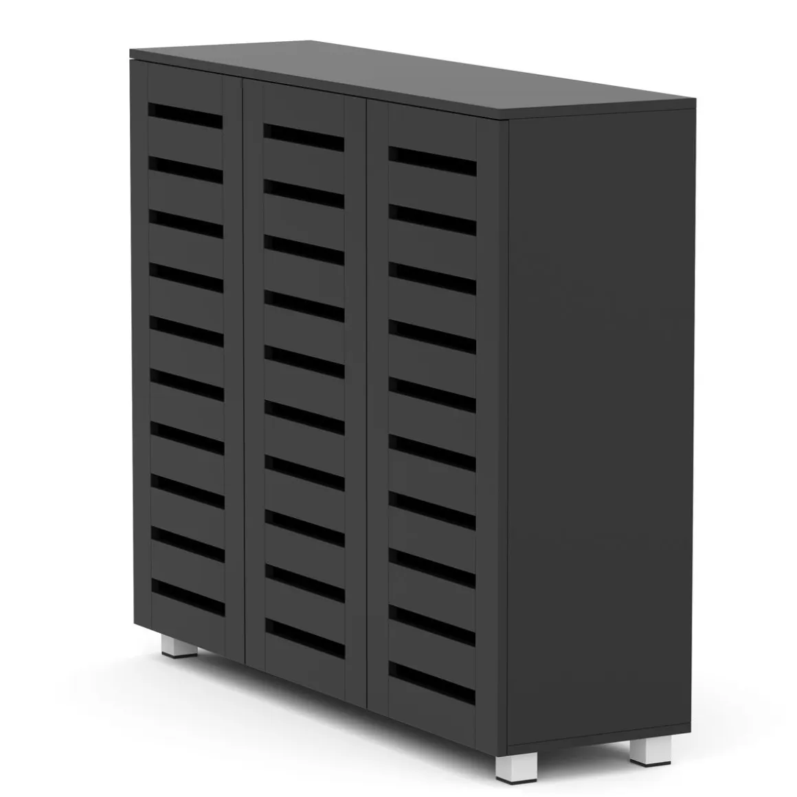 Schuhschrank EDDIE 114 x 34 x 98 cm schwarz