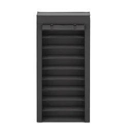 Schuhschrank faltbar 86 x 29 x 175 cm schwarz