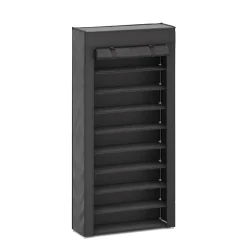Schuhschrank faltbar 86 x 29 x 175 cm schwarz
