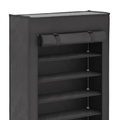 Schuhschrank faltbar 86 x 29 x 175 cm schwarz