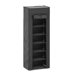 Schuhschrank faltbar 28 x 46 x 129 cm schwarz