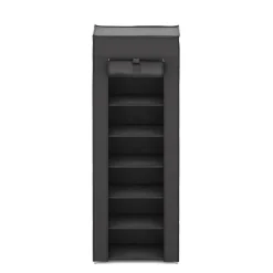 Schuhschrank faltbar 28 x 46 x 129 cm schwarz