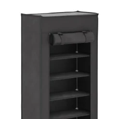 Schuhschrank faltbar 60 x 29 x 175 cm schwarz