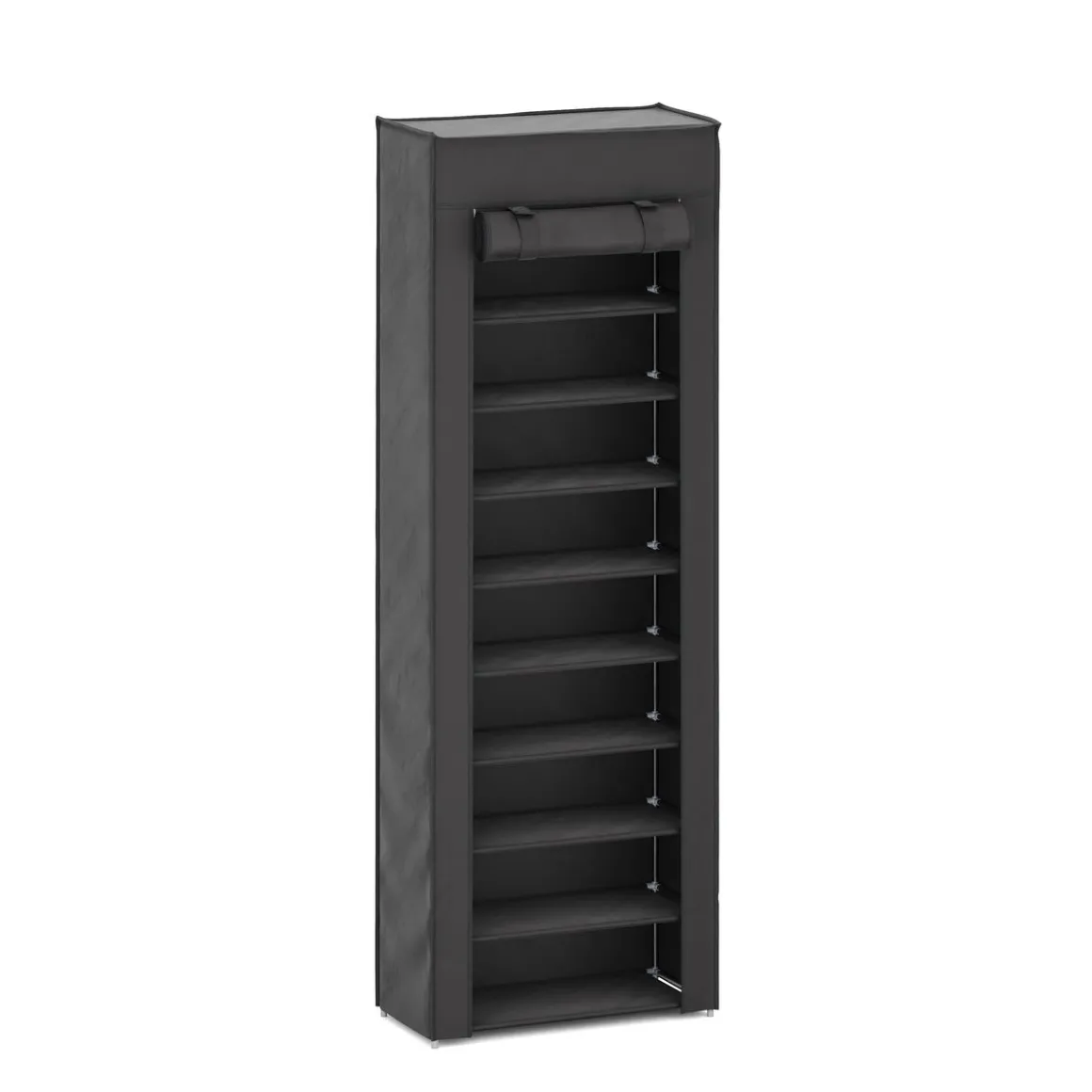 Schuhschrank faltbar 60 x 29 x 175 cm schwarz