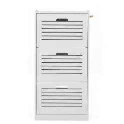 Schuhschrank KAMALIA 55 x 30 x 112 cm weiss