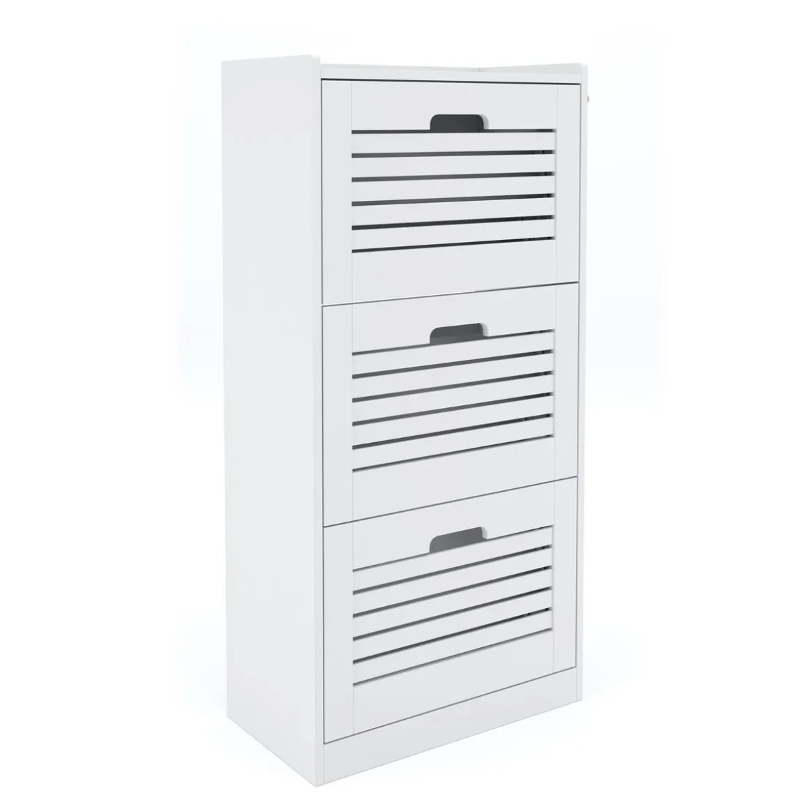 Schuhschrank KAMALIA 55 x 30 x 112 cm weiss