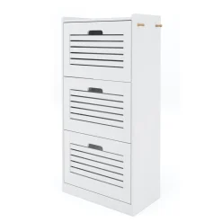 Schuhschrank KAMALIA 55 x 30 x 112 cm weiss