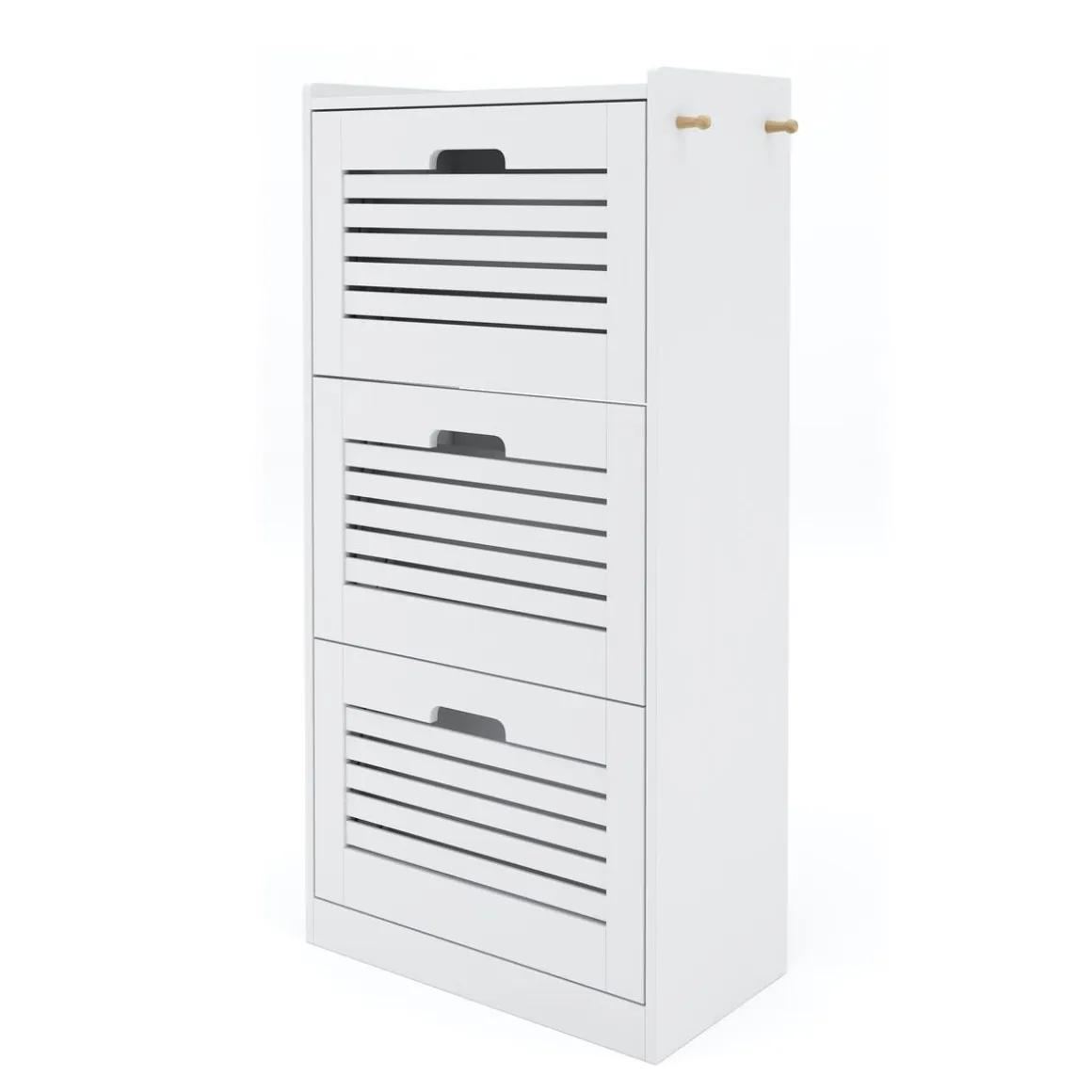 Schuhschrank KAMALIA 55 x 30 x 112 cm weiss
