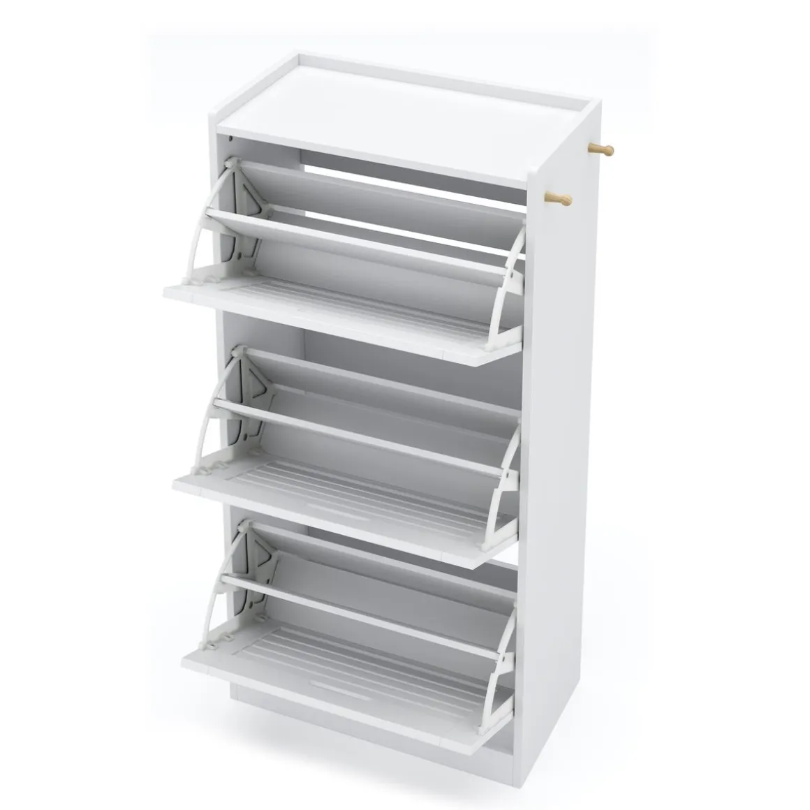 Schuhschrank KAMALIA 55 x 30 x 112 cm weiss