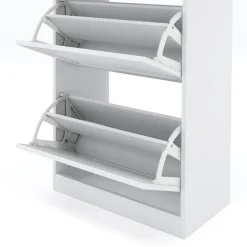Schuhschrank KAMALIA 55 x 30 x 112 cm weiss