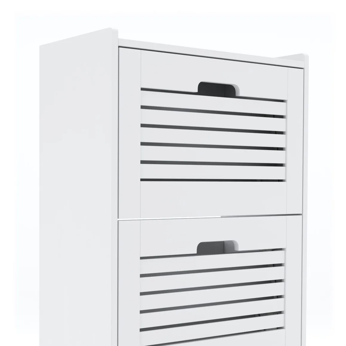 Schuhschrank KAMALIA 55 x 30 x 112 cm weiss
