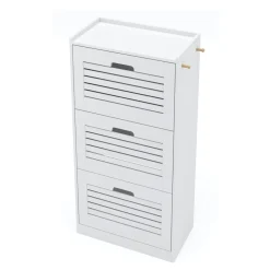 Schuhschrank KAMALIA 55 x 30 x 112 cm weiss