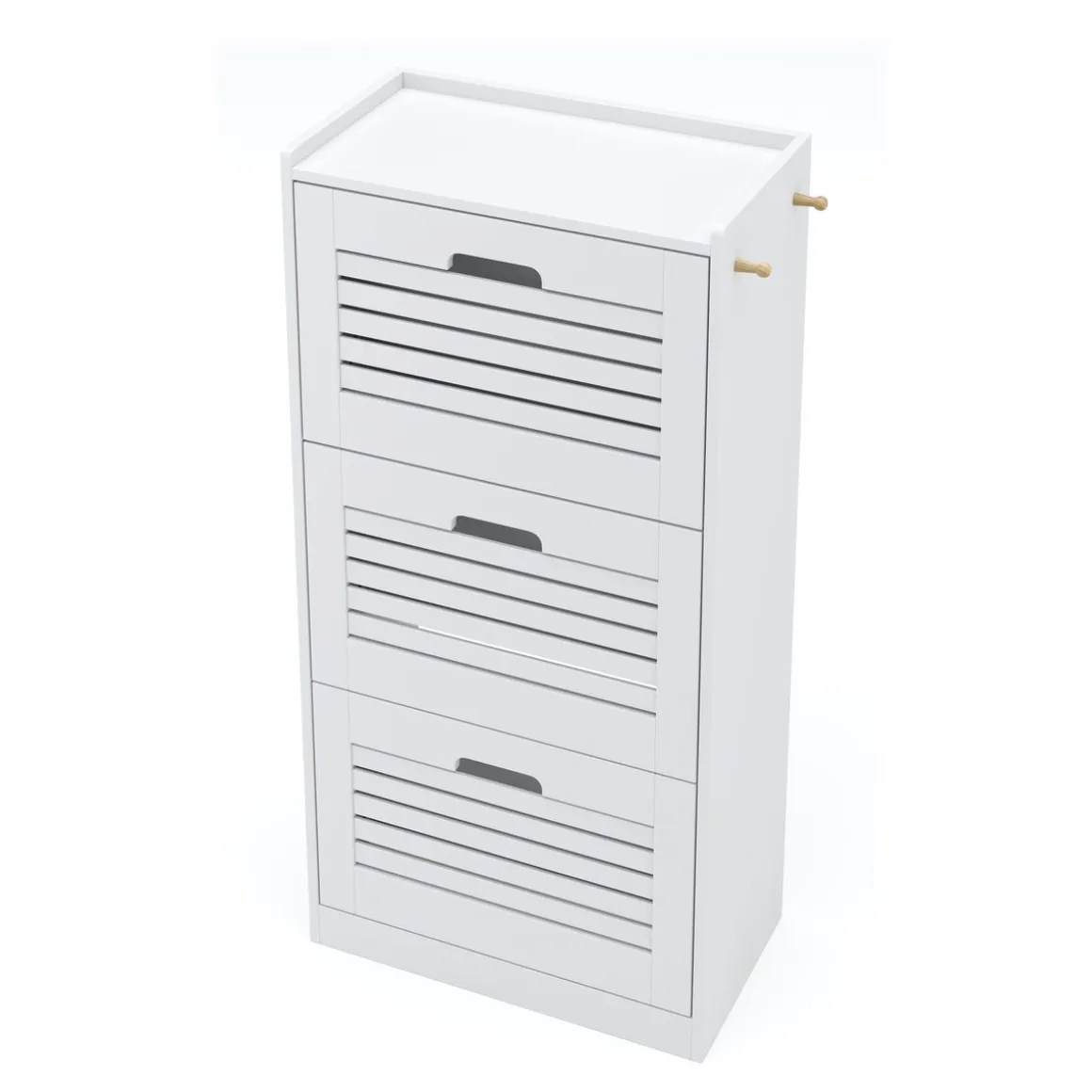 Schuhschrank KAMALIA 55 x 30 x 112 cm weiss