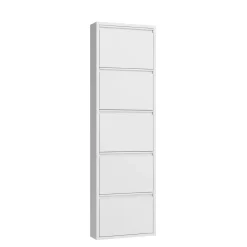 Schuhschrank Metall ROMEO 50 x 169 cm weiss