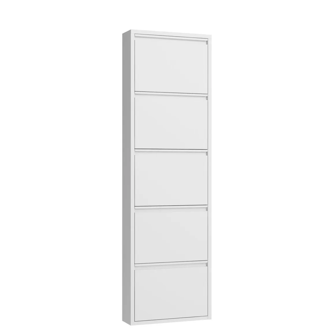 Schuhschrank Metall ROMEO 50 x 169 cm weiss