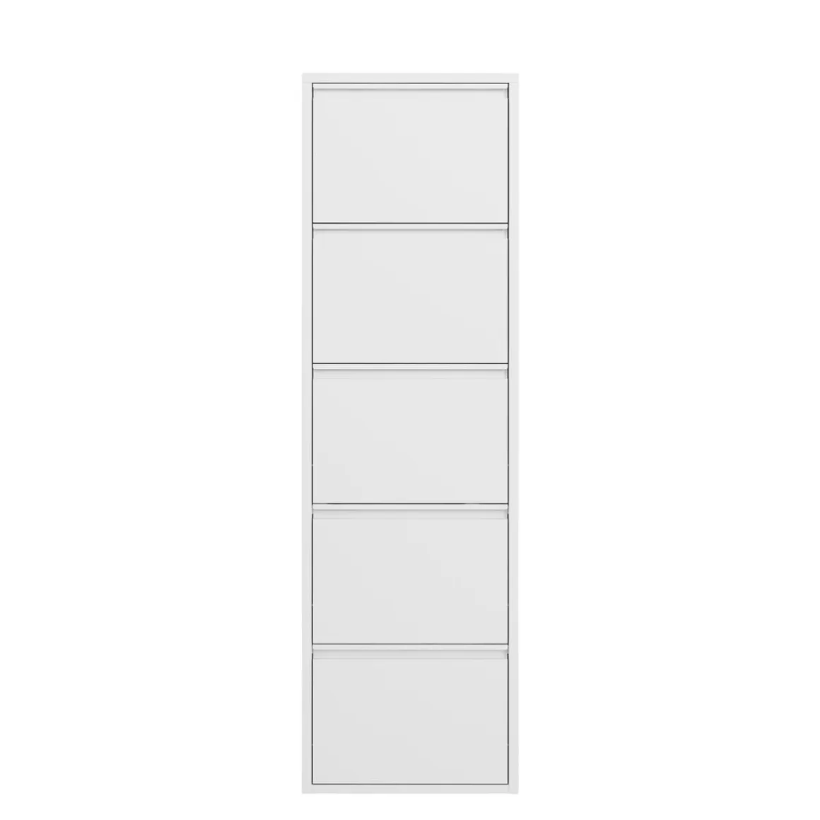 Schuhschrank Metall ROMEO 50 x 169 cm weiss