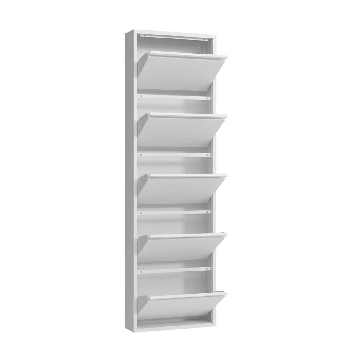 Schuhschrank Metall ROMEO 50 x 169 cm weiss