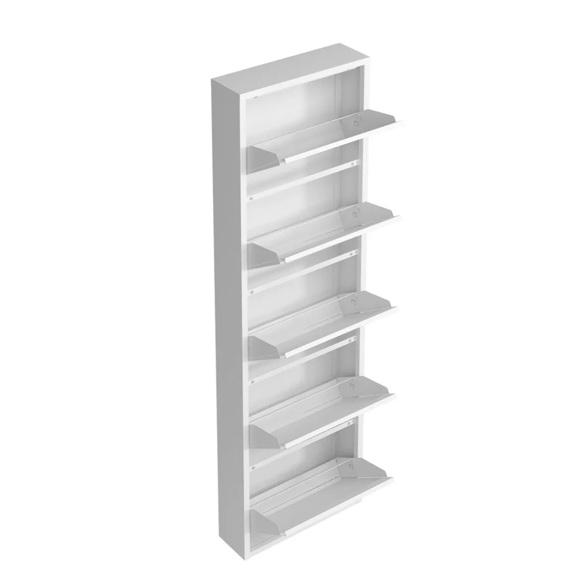 Schuhschrank Metall ROMEO 50 x 169 cm weiss