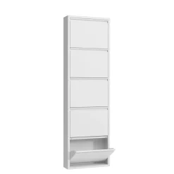 Schuhschrank Metall ROMEO 50 x 169 cm weiss