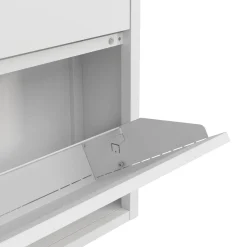 Schuhschrank Metall ROMEO 50 x 169 cm weiss