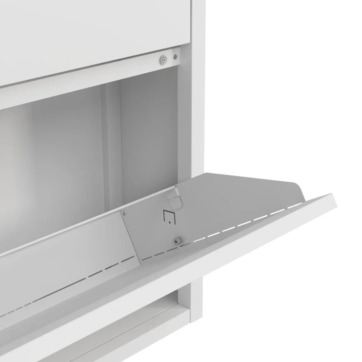 Schuhschrank Metall ROMEO 50 x 169 cm weiss