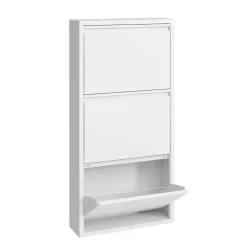 Schuhschrank Metall ROMEO 50 x 103 cm weiss