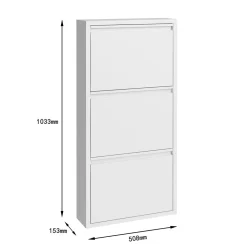 Schuhschrank Metall ROMEO 50 x 103 cm weiss