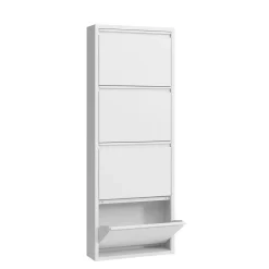 Schuhschrank Metall ROMEO 50 x 136 cm weiss