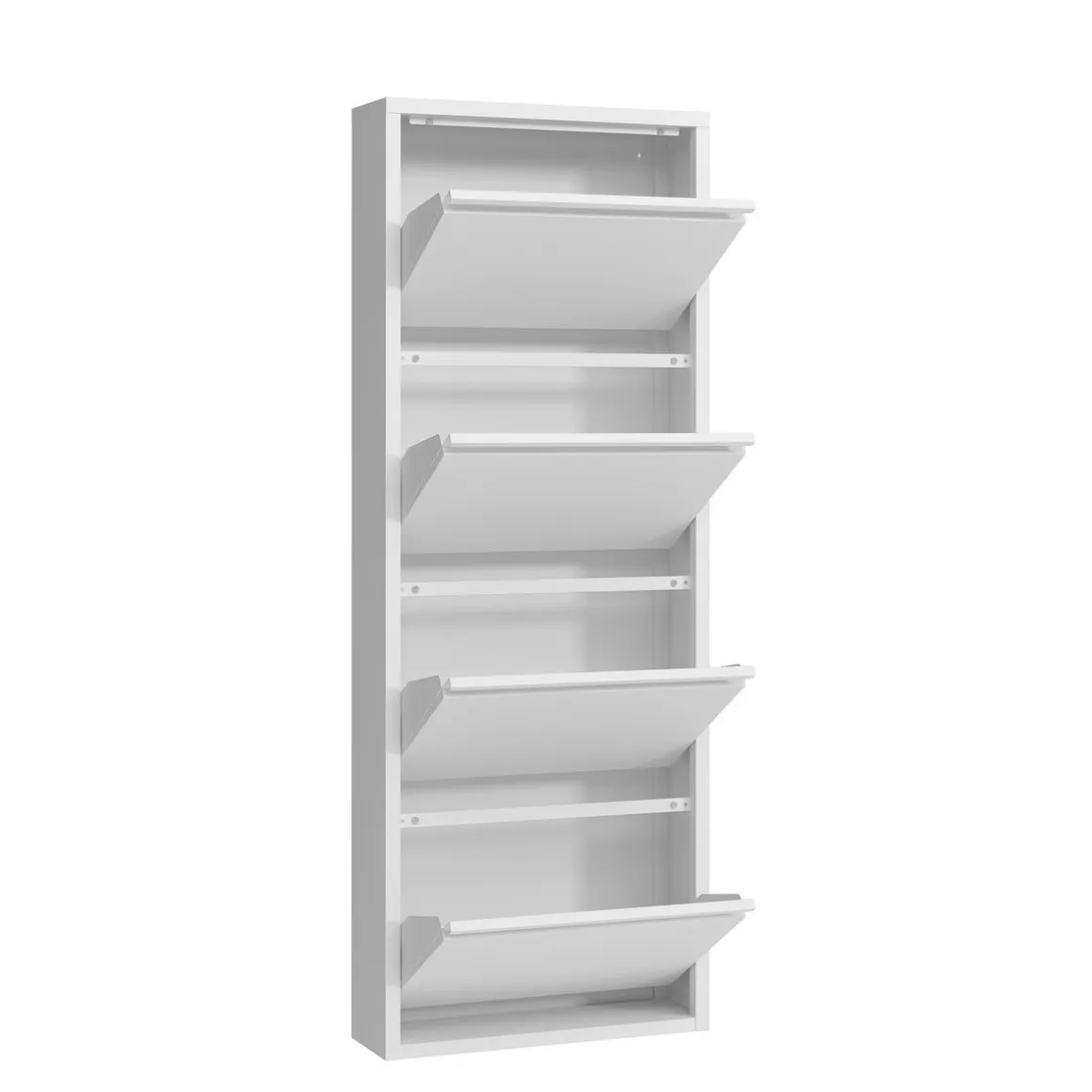 Schuhschrank Metall ROMEO 50 x 136 cm weiss