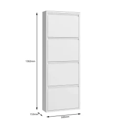 Schuhschrank Metall ROMEO 50 x 136 cm weiss