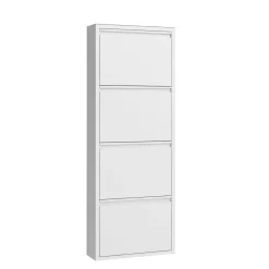 Schuhschrank Metall ROMEO 50 x 136 cm weiss