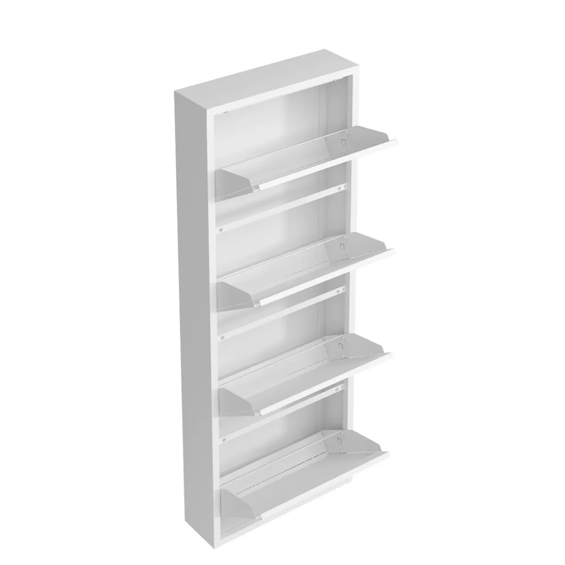 Schuhschrank Metall ROMEO 50 x 136 cm weiss