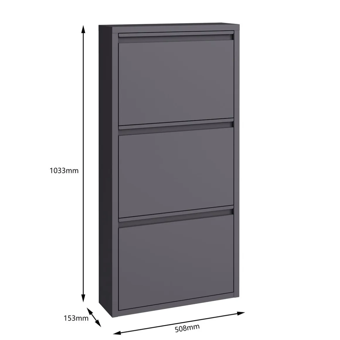 Schuhschrank Metall ROMEO 50 x 103 cm grau