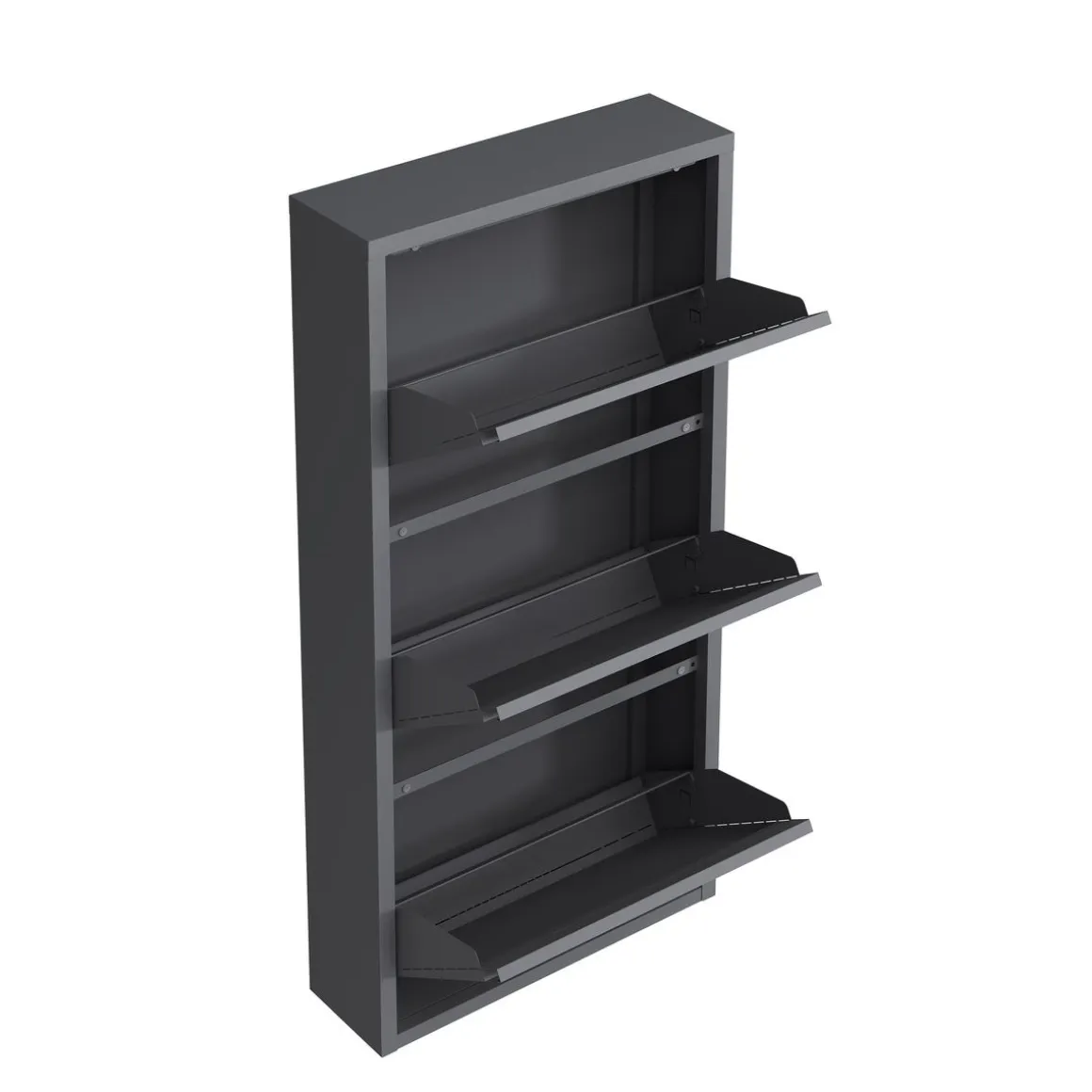 Schuhschrank Metall ROMEO 50 x 103 cm grau