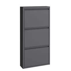 Schuhschrank Metall ROMEO 50 x 103 cm grau