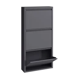 Schuhschrank Metall ROMEO 50 x 103 cm grau