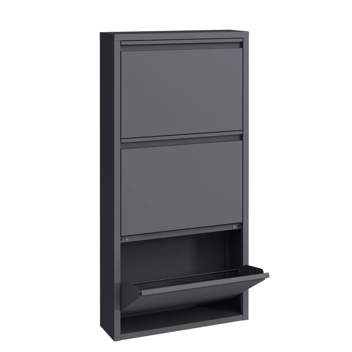 Schuhschrank Metall ROMEO 50 x 103 cm grau
