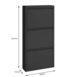 Schuhschrank Metall ROMEO 50 x 103 cm schwarz
