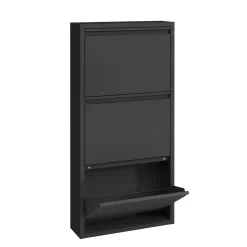 Schuhschrank Metall ROMEO 50 x 103 cm schwarz