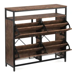 Schuhschrank mit 4 Kippfächer Vintage BONITA 98 x 95 cm