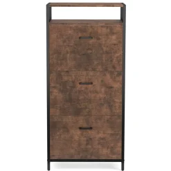 Schuhschrank mit 3 Kippfächer Vintage BONITA 60 x 130 cm