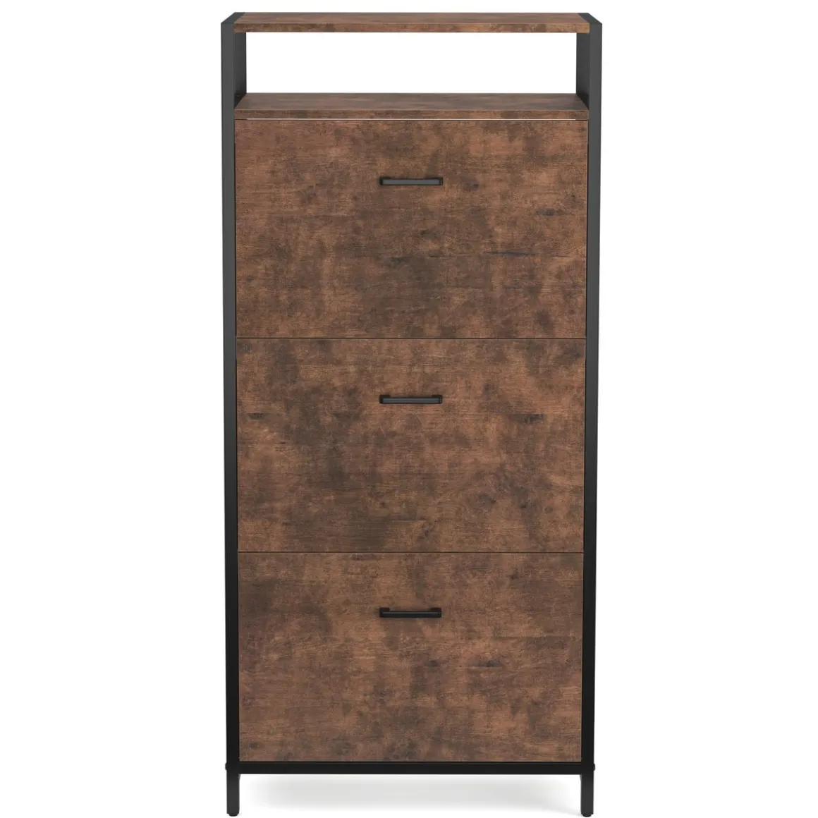 Schuhschrank mit 3 Kippfächer Vintage BONITA 60 x 130 cm