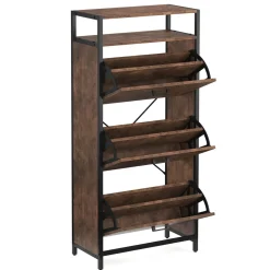 Schuhschrank mit 3 Kippfächer Vintage BONITA 60 x 130 cm
