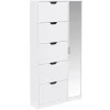 Schuhschrank mit Spiegel weiss