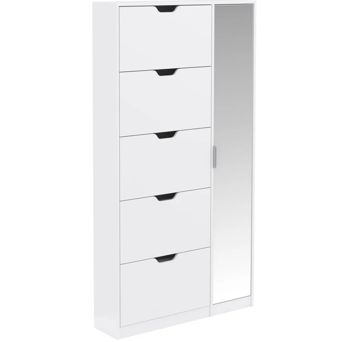 Schuhschrank mit Spiegel weiss