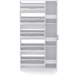 Schuhschrank mit Spiegel weiss