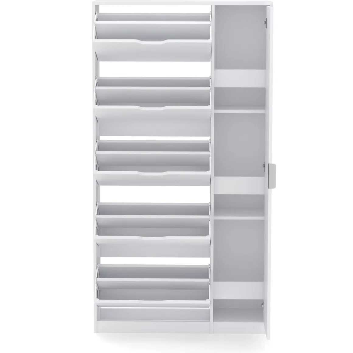 Schuhschrank mit Spiegel weiss