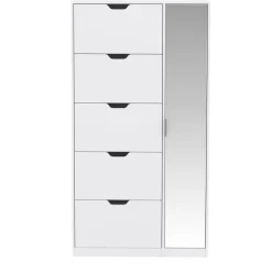 Schuhschrank mit Spiegel weiss